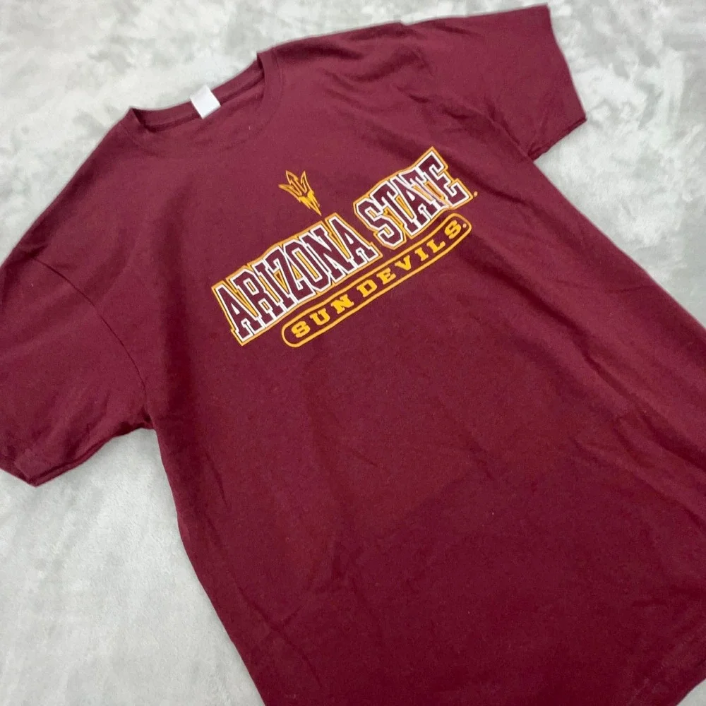 Hanes Arizona State Sun Devils T‎ Shirt Mens Large Maroon ASU NCAA Graphic Tee